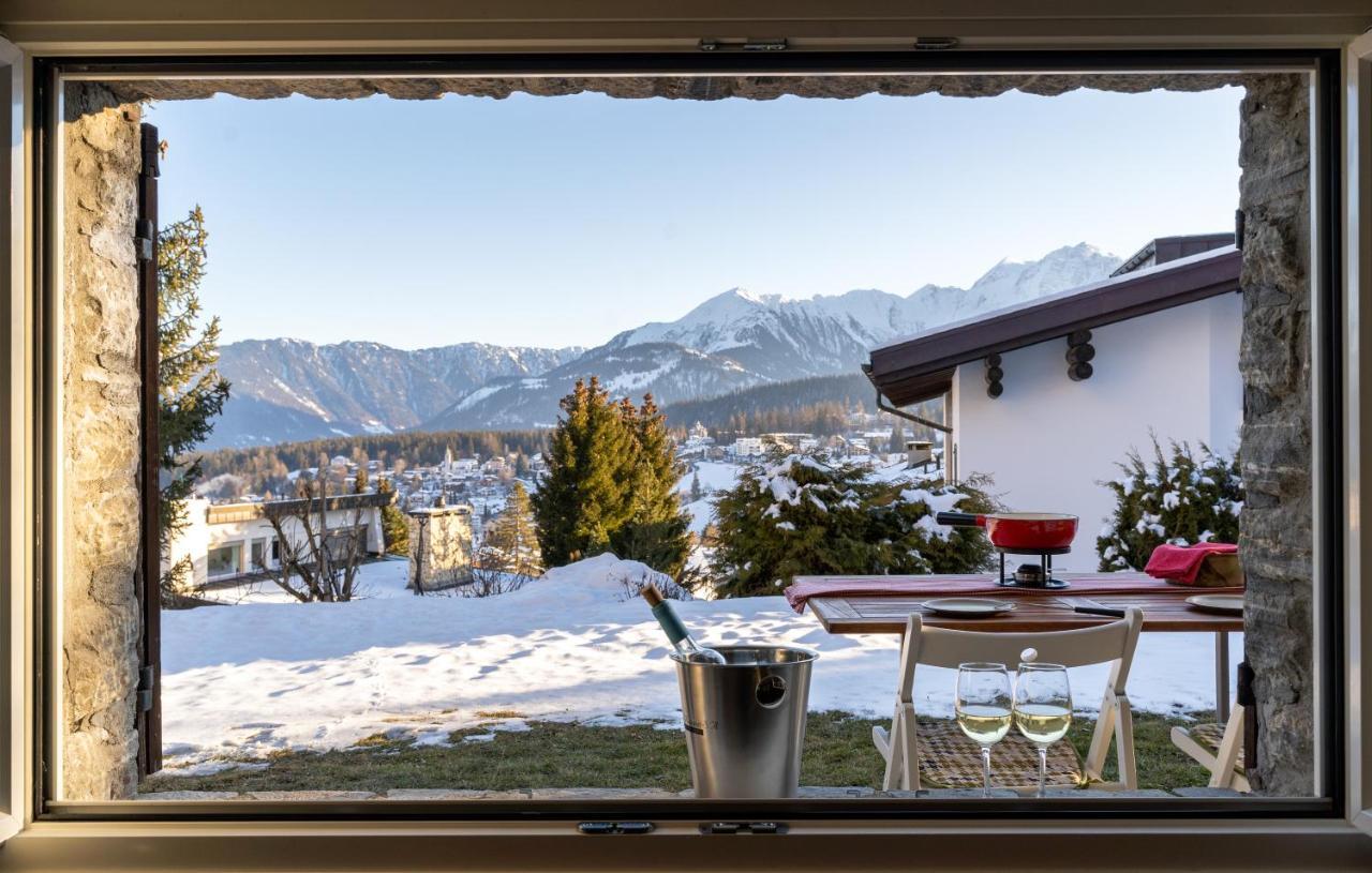 Charmantes Apartment Mit Grossem Garten .Kids4Free. Flims Kültér fotó